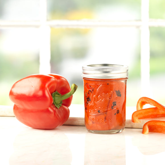 Kerr Glass Mason Jar With Lid & Band, Regular Mouth, 8 oz, 12 Count